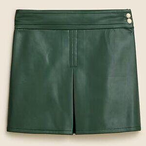 J. Crew Center-pleat mini skirt in faux leather